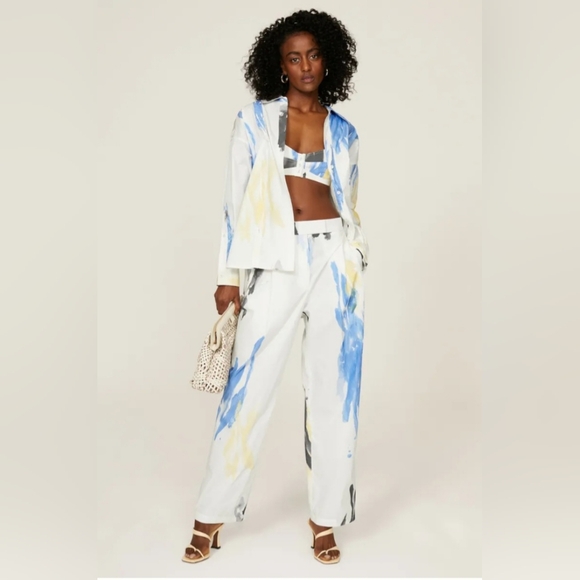 3.1 Phillip Lim Printed Collared Button Up Shirt Women's Size 0 EUC - Picture 3 of 13